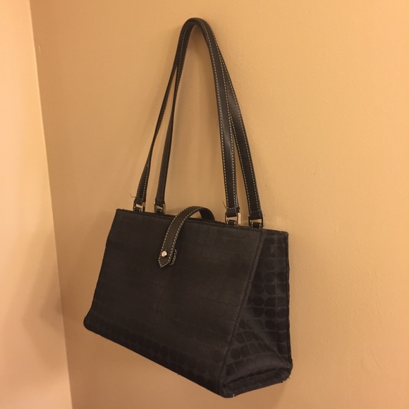 kate spade Handbags - Kate Spade Canvas & Leather Purse Black Dot Noel